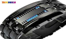 SKMEI Fashion Creative Sport Watch Men Stainless Steel Strap LED Display Watches 5Bar Waterproof Digital Watch reloj hombre 09267820872