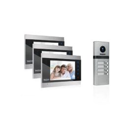 Doorbells TMEZON Video Intercom Doorbell System With Four Button Support Snapshot Video Record Design For Three Family