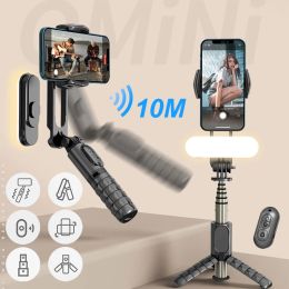 Monopods Wireless Bluetooth Telescopic Selfie Stick Video Shooting Tripod With Fill Light Adjustable Selfie Stand For Phone IOS Android