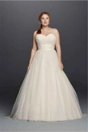 Dresses Plus Size Strapless Sweetheart Tulle Wedding Dress 9WG3802 Removable Crystals Sash Beautifully Pleated Bodice Bridal Gown vestido