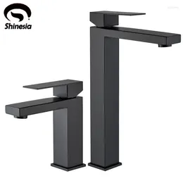 Bathroom Sink Faucets Shinesia Stainless Steel Basin Faucet Tall And Short Deck Mounted Mixer Tap Cold Water