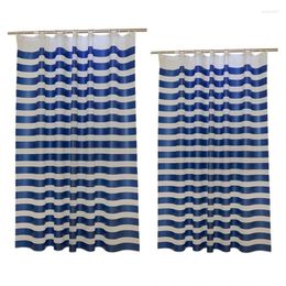 Shower Curtains Bath Fabric Curtain Blue Heavy Duty Navy Striped Washable For Bathroom Home El