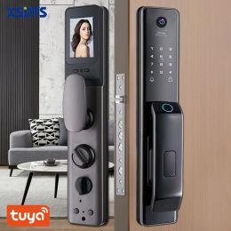 Lock Tuya WIFI APP Remote Unlock With Camera Fingerprint IC Card Password Key Fully Automatic Biometric Electronic Smart Door Lock