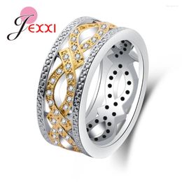 Cluster Rings Arrival Unique Design Hollow Ring 925 Sterling Silver Cubic Zirconia Elegant Refined Gift For Lover/Mother Top Quality