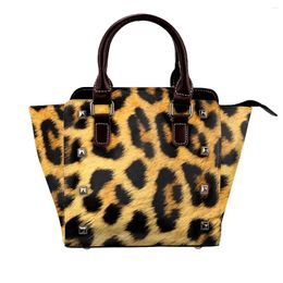 Shoulder Bags Leopard Print Bag Fashion Animal Work Leather Handbag Woman Retro