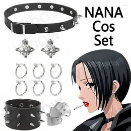 Pendant Necklaces Fashion Punk Anime Osaki Nana Women Necklace Sexy Rivet Leather Rope Choker Men Cosplay Earrings Bracelet Harajuku Jewelry