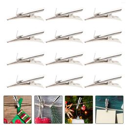 Frames 100pcs Christmas Ornament Clips Metal Alligator Clip Spring Clamps Test Line Crocodile Mouth For Wreath