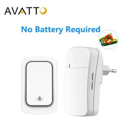 Doorbells AVATTO No Battery Required Intelligent Wireless Doorbell, 150M IP68 Waterproof Welcome Bell Home Door Bell Smart Home Security