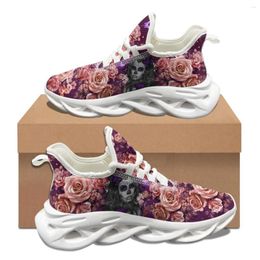 Casual Shoes Gothic Girl Pink Rose Pattern Unisex Soft Breathable Tennis Shoe Absorption Light Footwear Convenient Sneaker Custom