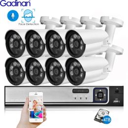 System POE Security System Kit H.265+ 8CH 5MP 2.8mm Wide Angle 5MP SONY IMX335 IP Camera Face Detection Outdoor CCTV Video Set