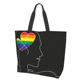 Shopping Bags Tote Bag Gay Pride Art Travel Shoulder Handbag Purse For Yoga Gym Beach Anyako