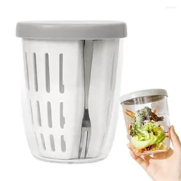 Storage Bottles Berry Containers For Fridge Reusable Vegetable Box With Fork Leakproof Food Case Removable Colander Sealed