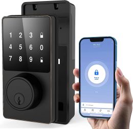 Lock Smart Lock with Bluetooth, Keyless Entry Door Lock with Touchscreen Keypads, Easy to Install, App Unlock, Security Waterproof El