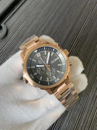 AAA+ Men's Ocean Diving Sports Watch Chronograph Japanese Quartz Movement Watch Waterproof Sapphire Glass Have Rose Gold Stainless Steel and Rubber Straps Choose