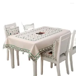 Table Cloth Cotton And Linen Pillows Dining Chair Cushions Simple Cushion Set Manteles De Mesa Rectangular Decor Flag