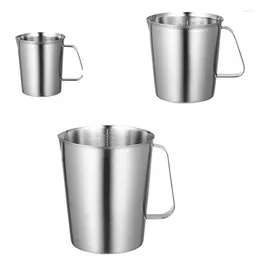 Measuring Tools Stainless Steel Cups 3 Pack Pitcher With Handle Cup Markings For Latte Art Container