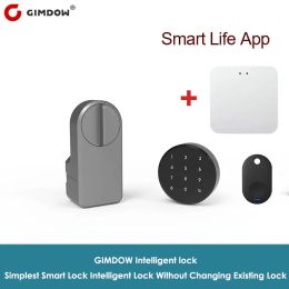 Lock GIMDOW smart door lock Hotel Apartment Intelligent Sticker Installation Bluetoothcompatible Tuya smart APP Electronic Lock