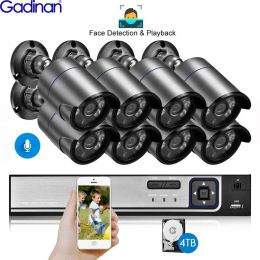 System Gadinan H.265 8CH POE System 5.0MP Audio IP Camera Metal Outdoor Waterproof Network Camera CCTV Security System Surveillance Kit