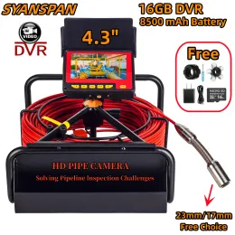 Cameras DVR 16GB Card 8500mAh Battery Capacity HD Pipeline Camera SYANSPAN IP68 Industrial Drain Sewer Pipe Inspection Camera Endoscope