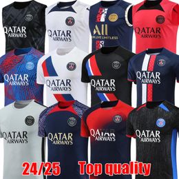 24 25 New PSGs Soccer Jersey Tracksuits Men Training Suit Short Sleeve Top Quality 24 25 Paris Football training Uniform Chandal Sweatshirt Set