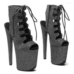 Dance Shoes LAIJIANJINXIA 20CM/8Inch PU Upper Women's Platform Party High Heels Modern Ankle Boots Pole 235