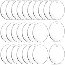 Keychains 50pcs Clear Transparent Circle Discs Acrylic Blanks Keychain Bulk For Pendant DIY Jewelry Making