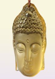 natural Citrine Hand carved Citrine buddha guanyin charm zen pendant6306235