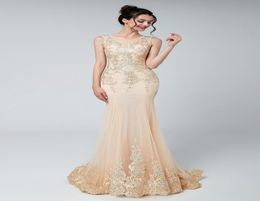 Luxury Mermaid Appliques Lace Prom Party Dresses Elegant Vestidos De Festa Evening Occasion Sleeveless Gown LX5263961966