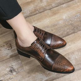 Casual Shoes Spring Italy Loafers Men Lace Up Flat Leather Office For Party Big Size:38-48