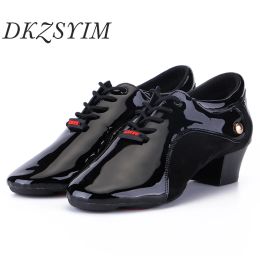 Boots Men/women Dance Shoes Genuine Leather Heels 3cm Laceup Latin Dance Shoes Suede/rubber Sole 5cm Tango Dancing Shoe High Quality