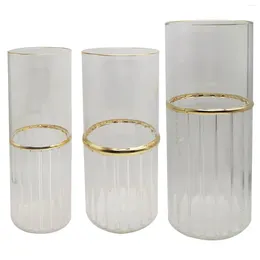 Vases Clear Cylinder Glass Flower Vase Bottle Exquisite Sturdy Thickened Hand Blow For Centrepieces Decor Multipurpose