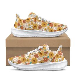 Casual Shoes Beautiful Sunflower Flower Pattern Ladies Spring Autumn Sport Absorption Round Toe Sneakers Non-Slip Party Footwear