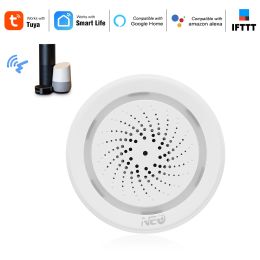 Siren Wireless WiFi Siren Alarm Sensor For Home Smart Device Support BatteryPowered Can Be Charged with USB Cable TUYA Smart Life