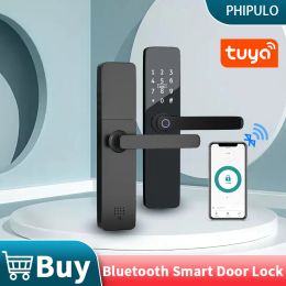 Lock PhipuloWaterproof Bluetooth APP Unlock Smart Lock Tuya Remote Unlock Biometric Fingerprint Door Lock