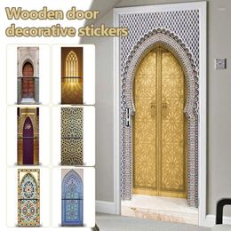 Window Stickers Muslim Furniture Fridge Door Cabinet Double-door Refrigerator Self-adhesive Art Mural Removable Cover Film Eid Decor