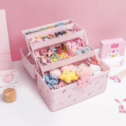 Tools Children's Hair Accessories Storage Box Baby Head Rope Hairpin Rubber Band Head Jewelry Dressing Cute Girl Jewelry Box Large Cap