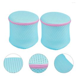 Laundry Bags 2 Pcs Mesh Bag Travel Zipper Keep Cloth Shape The Washer Polyester Washing