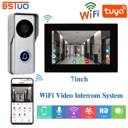 Intercom 2.4 Wifi Tuya Video Intercom Kits for Home Smart Life Videophone with HD Camera Video Call Touch Unlock Monitor House Interphone