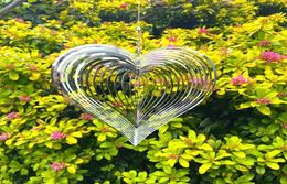 Decorative Object Figurines Stereo Rotary Wind Chime Spinner Beating Heart 3D Flowing Light Effect Decor Church Garden Porch Balco7692387