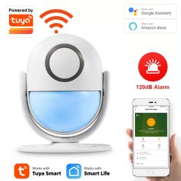 Kits Tuya WIFI Alarm System 120dB Works With Google Alexa 433 PIR Detector Door Sensor Smart Home Security Smart Life App Burglar