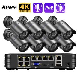 System 4K Ultra HD 8MP Security POE NVR Kit Human Detection AI Smart Camera Audio Outdoor Home CCTV Video Surveillance Camera Set