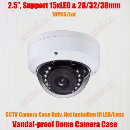 Housings 10PCS/Lot Mini Vandalproof Varifocal 15x LED IR Dome Camera Case IP CCTV Ceiling Mount Metal Vandal Resistant Casing Housing