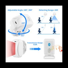 Doorbell Wireless Home Security Infrared PIR Motion Sensor Detector Alarm Bell Entry Alert System Shop Store Welcome ChimeC