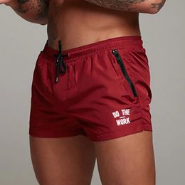 Mens Swimsuit Swim Shorts Summer Casual Beach Board Shorts for Men Quick Dry Running Surf Fitness Gym Shorts Zipper Pocket 240402