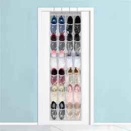 Storage Boxes Multi-layer Shoe Organiser 24-pocket Over-the-door With Hooks Capacity Hanging Bag For Shoes Door