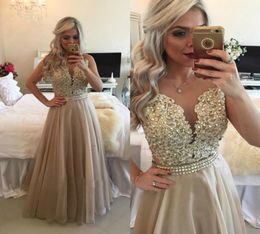 Evening Dresses Lebanon 2019 Sleeveless Rhinestones A Line Formal Party Gowns Cap Sleeve Prom Long Dresses with Appliques1831614