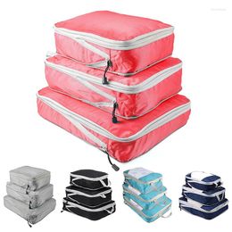 Storage Bags Travel Compression Bag Foldable Three Piece Set Waterproof Handbag Cosmetics Clothes Luggage Management
