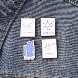 Biochemical Structure Enamel Pins Custom Molecular Formula Brooch Knowledge Lapel Badge Bag Jewellery Gift Kids Friends