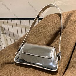 Luxury Designer Handbags for Women Laser Armpit Bag Brand Shoulder Bag Silver Chic Female Top Handle Bag Shopper Tote Bag