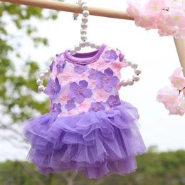 Dog Apparel Summer Dress Cat Lace Chiffon Skirt Pet Clothing Chihuahua Puppy Princess Clothe Accessories